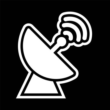 Moda Biçimli Uydu Tabağı Simgesi İzole Arkaplan