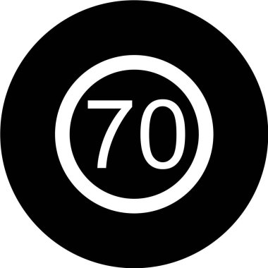 70 numaralı simge, vektör illüstrasyonu