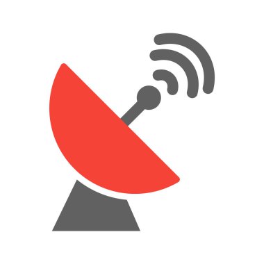 Moda Biçimli Uydu Tabağı Simgesi İzole Arkaplan