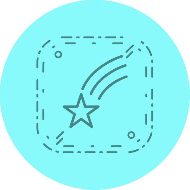 Düşen Yıldız Simgesi Moda Biçiminde İzole Arka Gruplandırılmış