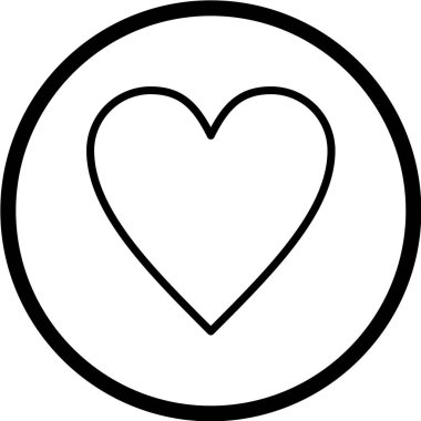 Beyaz arkaplanda kalp işareti simgesi, vektör illüstrasyonu