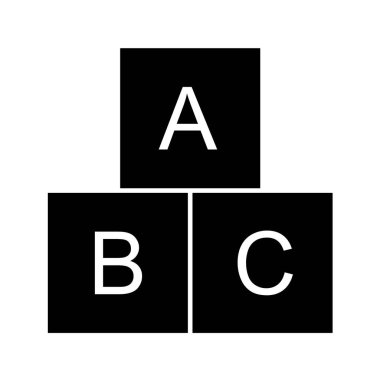 alfabe harfi küp vektör simgesi