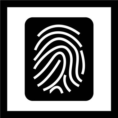 parmak izi vektör simgesi. Grafik ve web tasarımı için yeşil arkaplanda siyah illüstrasyon izole edildi.