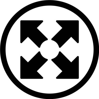 Beyaz arkaplanda izole edilmiş siyah daireli ok simgesi. vektör illüstrasyonu