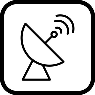 Moda Biçimli Uydu Tabağı Simgesi İzole Arkaplan