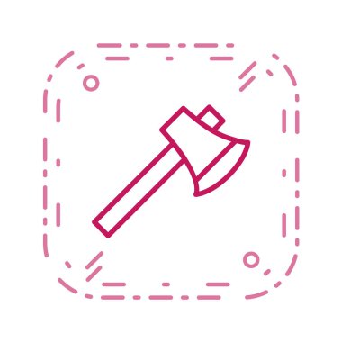 Düz biçimli balta simgesi beyaz arkaplanda izole edildi. bıçkıhane ve kereste vektör çizimi.