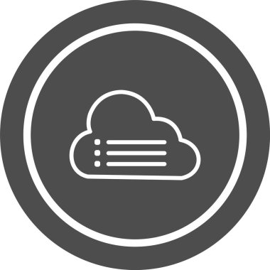 Moda Biçimli İzole Arkaplanda Bulut Veri Simgesi      