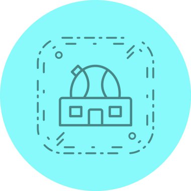 Gözlemevi Simgesi Moda Biçiminde İzole Arka Gruplandırılmış