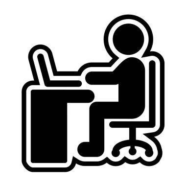 ofis ve iş hattı vektör simgesi.