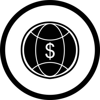 Moda Biçimli Dünya Para Simgesi İzole Arkaplan      