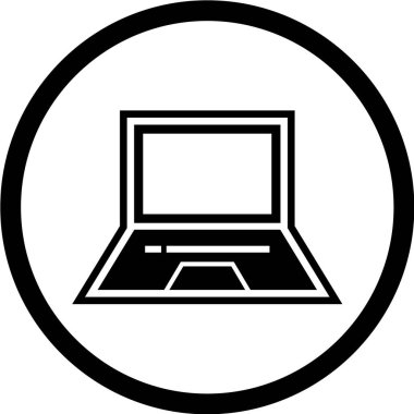 Dizüstü bilgisayar simgesi vektör çizimi