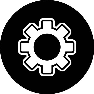 dişli düz vektör simgesi.