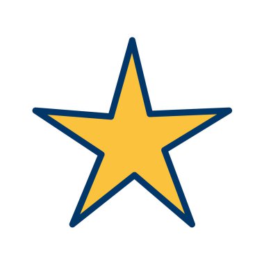 Beyaz arkaplanda izole edilmiş düz stil yıldız simgesi. Noel sembolü