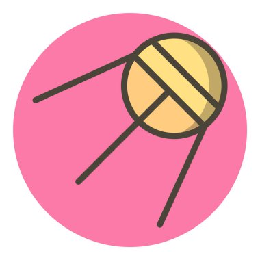 Moda Biçiminde Sputnik Simgesi İzole Arka Gruplandırılmış