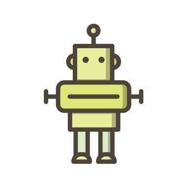 Robot oyuncak simgesi vektör illüstrasyon grafik tasarımı