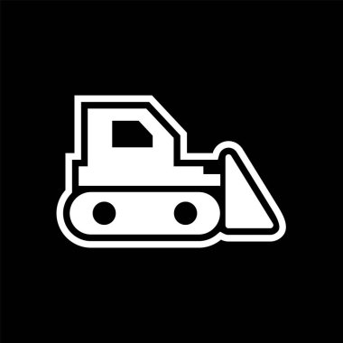 Moda Biçimli Buldozer Simgesi İzole Arkaplan      