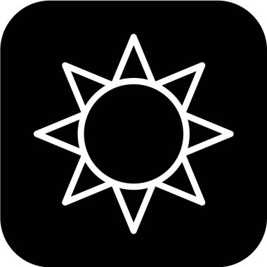 Güneş simgesi, vektör illüstrasyonu.