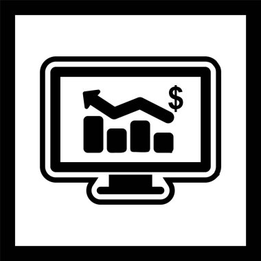 İş Grafiği Simgesi Moda Biçiminde İzole Arkaplan