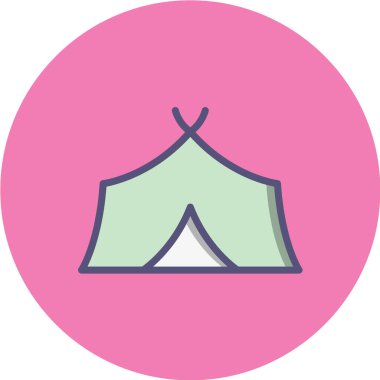 çadır simgesi vektör illüstrasyonu