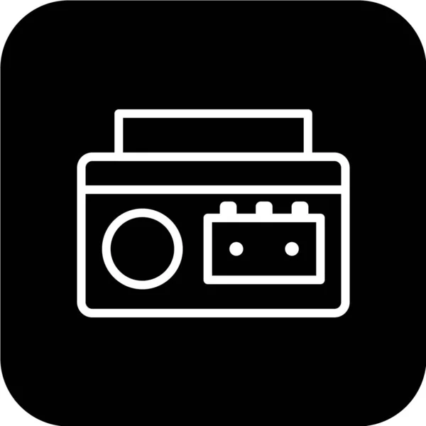 Icône Cassette Design Plat — Image vectorielle