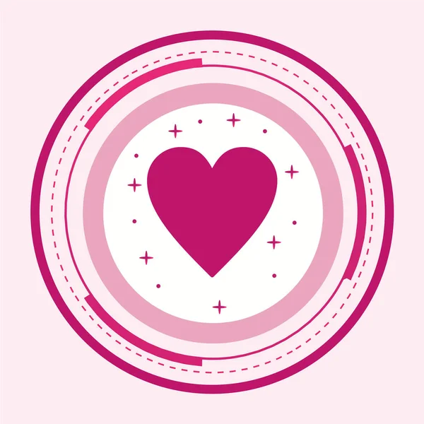 Pink Heart Ribbon — Stock Vector