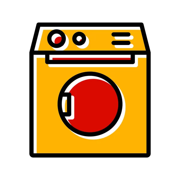 时尚风格的洗衣机Icon分离背向衬垫 — 图库矢量图片