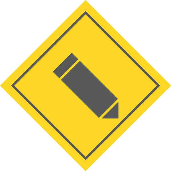 白い背景に等角形の3Dスタイルの黄色の道路標識アイコン — ストックベクタ