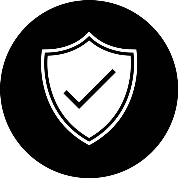 Ícone Escudo Estilo Preto Isolado Fundo Branco Símbolo Proteção Ilustração —  Vetores de Stock
