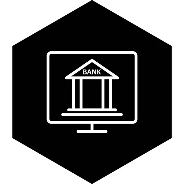 Ícone Bancário Internet Estilo Moda Fundo Isolado —  Vetores de Stock