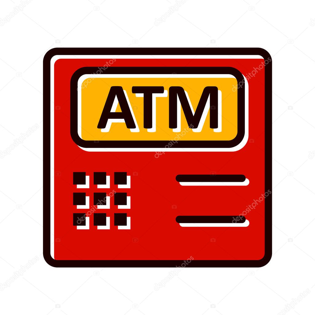 Atm Machine Icon In Trendy Style Isolated Background   