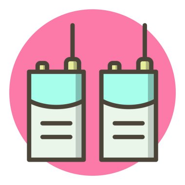 Moda Biçimli İzole Arka Gruplandırılmış Telsiz Talkie Simgesi