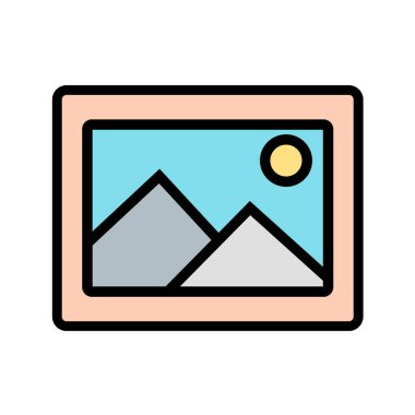 Multimedya düz simgesi beyaz arkaplanda izole edildi