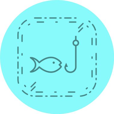 Moda Biçiminde Balıkçılık Simgesi İzole Arkaplan