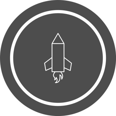 Kalem Roketi Simgesi Moda Biçiminde İzole Arkaplan     