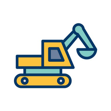 İnşaat ve lojistik simgesinin çizgi sanat vektörü çizimi