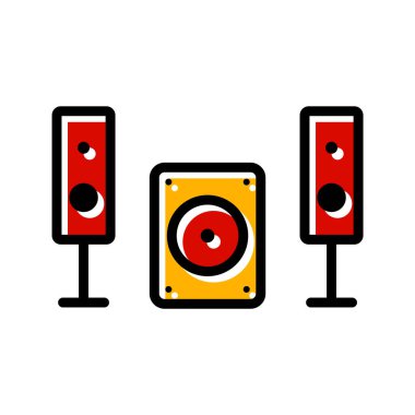  Müzik Sistemi Simgesi Moda Biçimli Ayrı Arka Gruplandırılmış