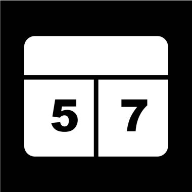 Beyaz arkaplanda Takvim İmza Simgesi, vektör illüstrasyonu