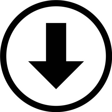 Simge indir. Yön düğmesi. vektör illüstrasyonu