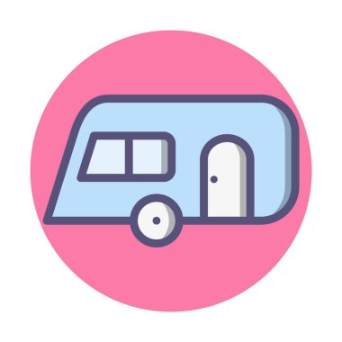 Moda Biçimli Karavan Simgesi İzole Arkaplan