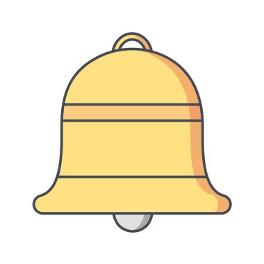 Çizgi film stili izole edilmiş vektör illüstrasyonunda çan simgesi