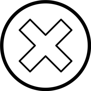 Beyaz arkaplanda çapraz İmza Simgesi, vektör illüstrasyonu