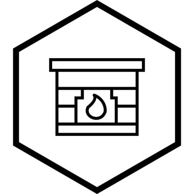 Moda Biçiminde Ateş Yeri Simgesi Ayrı Arka Gruplandırılmış