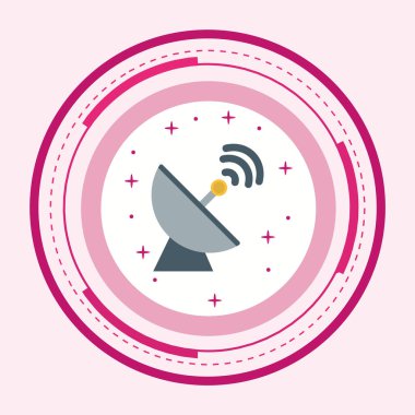 Moda Biçimli Uydu Tabağı Simgesi İzole Arkaplan