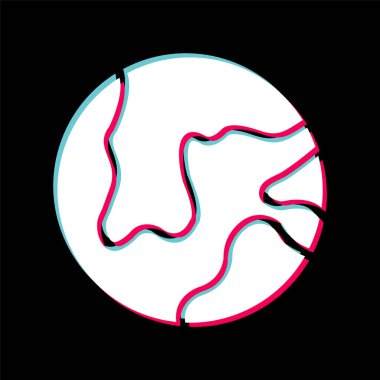 Moda Biçimli Dünya Simgesi Ayrı Arka Gruplandırılmış