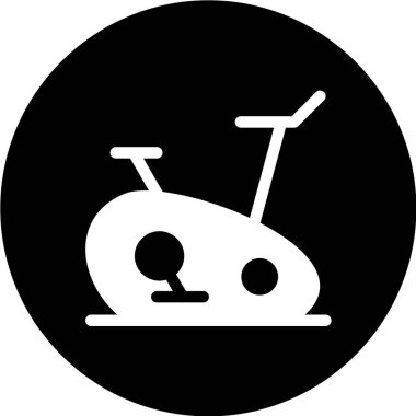 Beyaz arkaplan çizimi üzerinde izole edilmiş siyah çemberdeki bisiklet simgesi