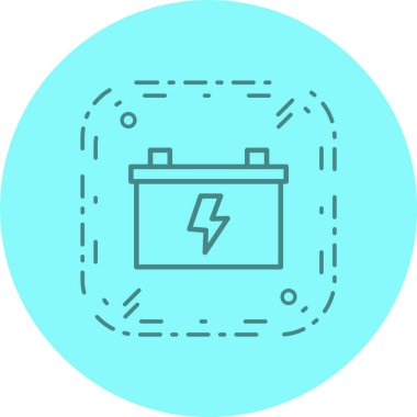 Moda Biçimli Batarya Simgesi İzole Arkaplan      