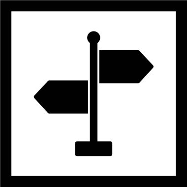 İşaret direği vektör simgesi. İşaret levhası. yön sembolü