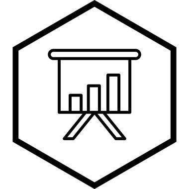 İş Sunumu Simgesi Moda Biçiminde İzole Arkaplan    