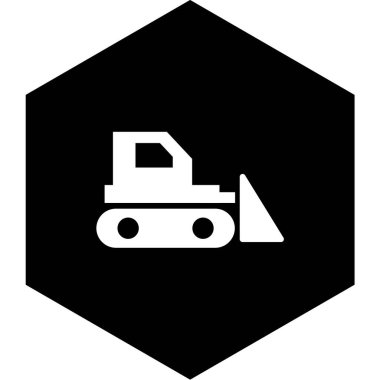 Moda Biçimli Buldozer Simgesi İzole Arkaplan      