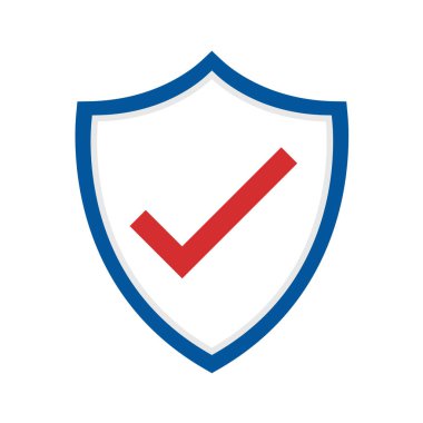 Beyaz arkaplanda izole edilmiş düz stil kalkan simgesi